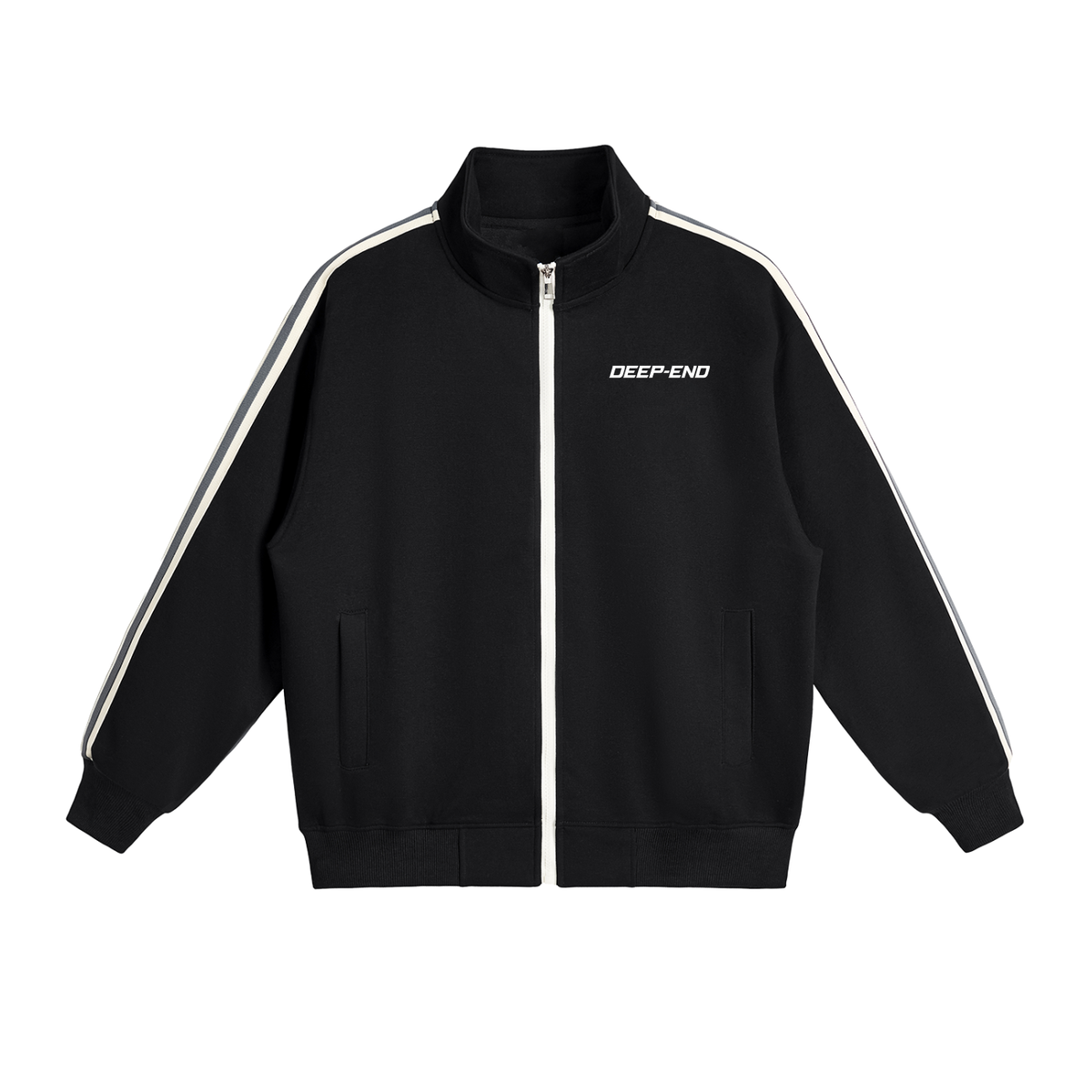 DEEP-END Contrast Side-Stripe Stand Collar  Jacket