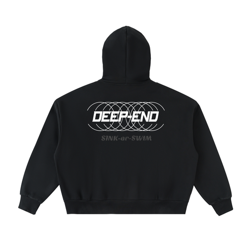 Deep-End Sink or Swim Fleeced Full-Zip Boxy Hoodie
