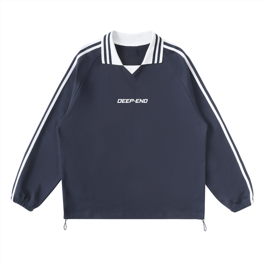 Deep-End  Lapel Collar Sweatshirt