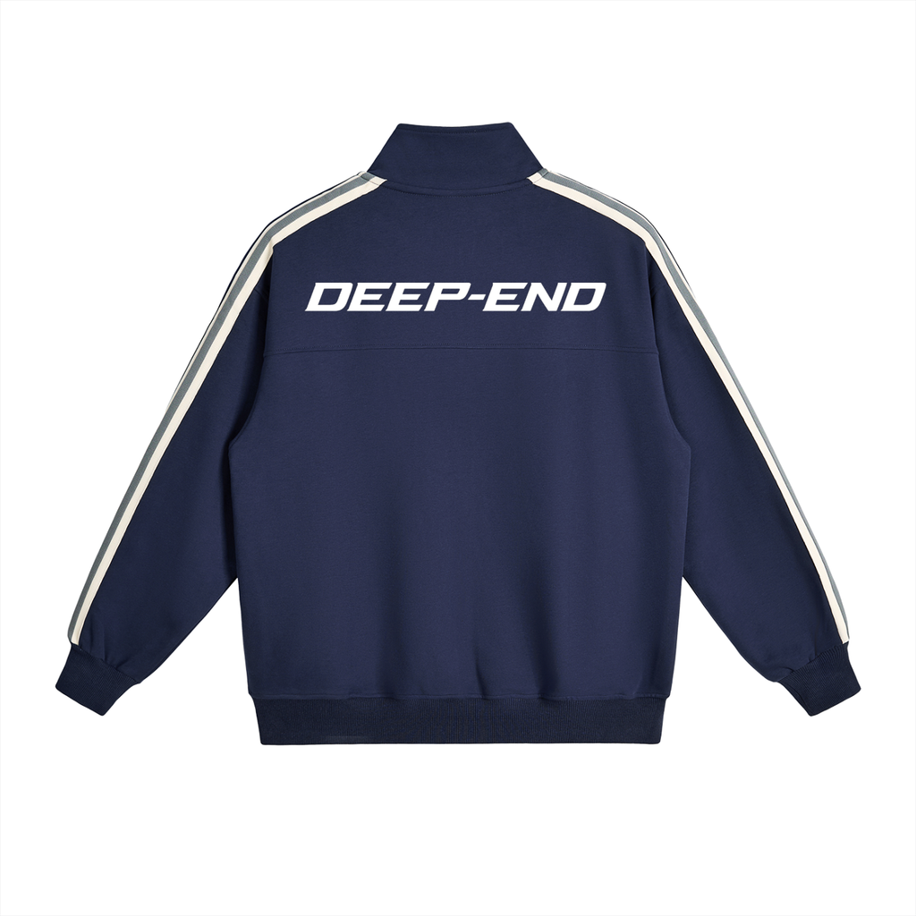 DEEP-END Contrast Side-Stripe Stand Collar  Jacket