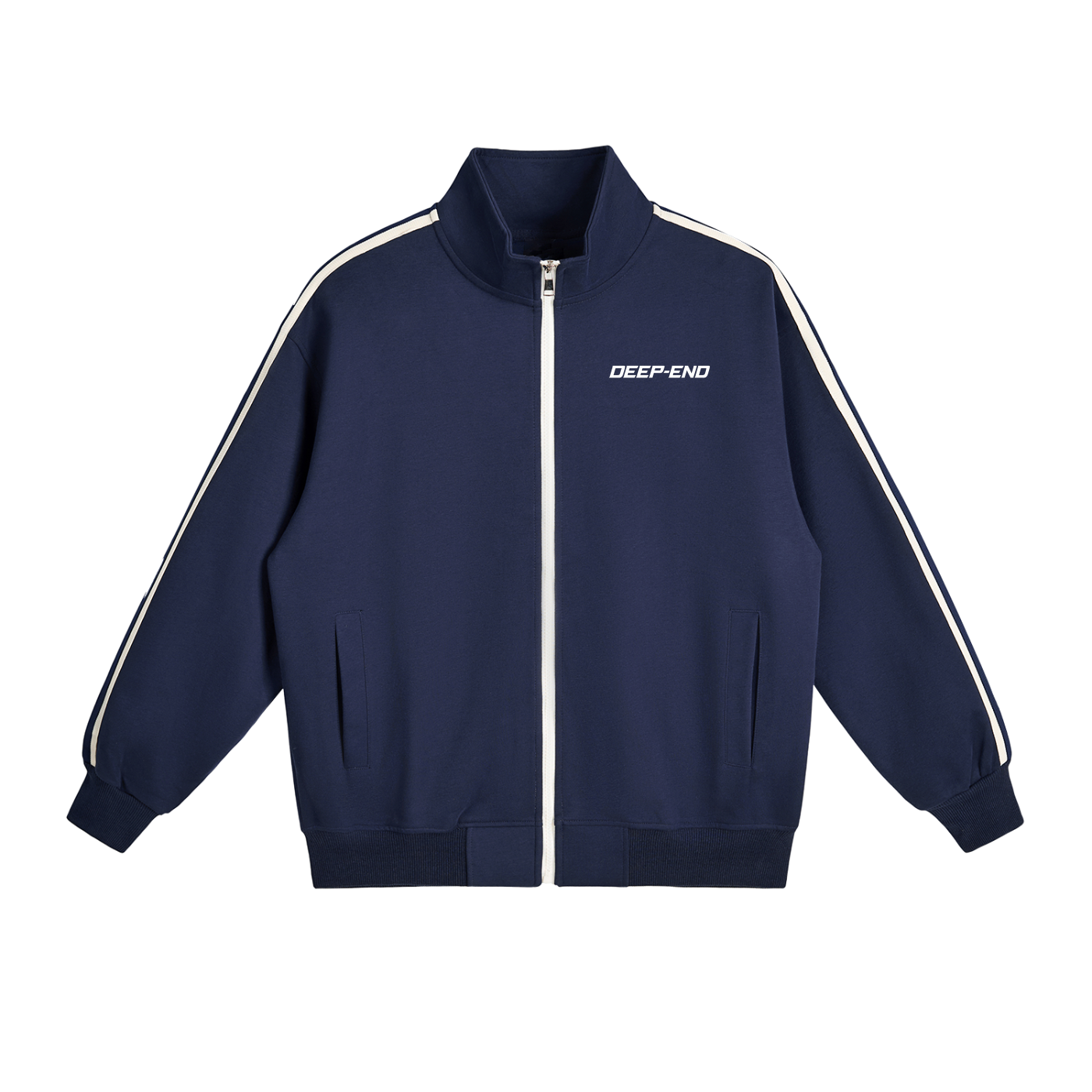 DEEP-END Contrast Side-Stripe Stand Collar  Jacket