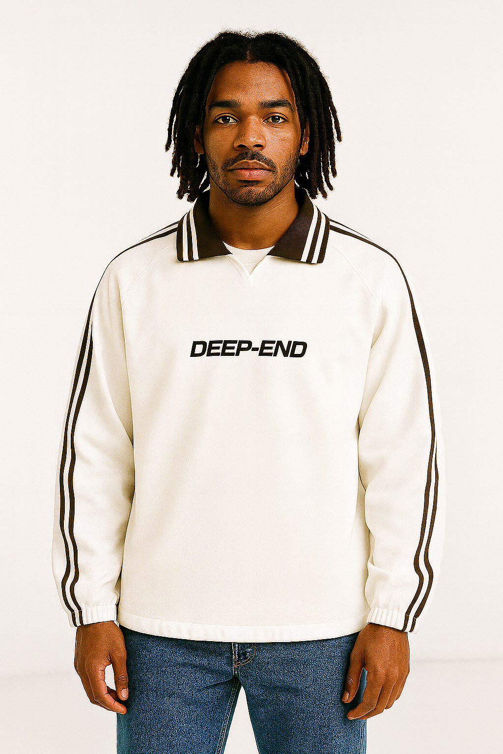 Deep-End  Lapel Collar Sweatshirt