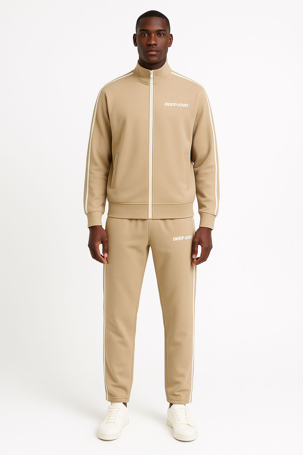 DEEP-END Contrast Side-Stripe Stand Collar  Jacket